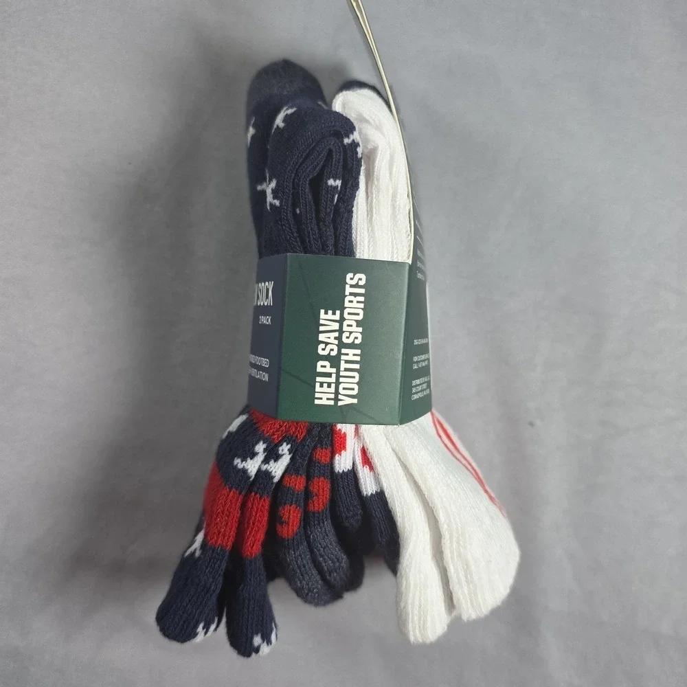 Dick's Sporting Goods Patriotic Stars & Stripes Crew Socks 2 Pack size 13K-4Y